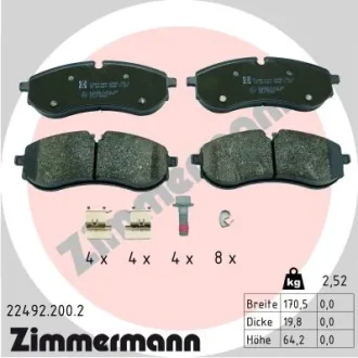 Колодки гальмівні дискові, к-кт ZIMMERMANN 22492.200.2