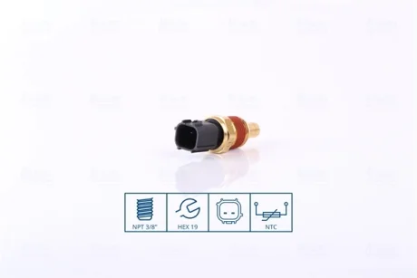 Датчик температури охолоджувальної рідини MINI MINI COOPER (2001) 1.6 S NISSENS 207029