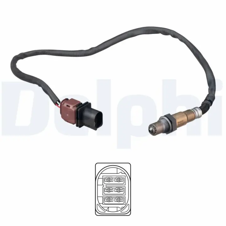 Лямбда-зонд (кількість дротів 5, 650мм) FORD ECOSPORT, FIESTA VII 1.0/1.0H 10.13- Delphi ES21165-12B1 (фото 1)