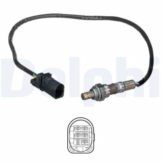 Лямбда-зонд (кількість дротів 5, 610мм) FIAT 500, 500 C, DOBLO, DOBLO CARGO, FIORINO, LINEA, QUBO 1.3D 10.06- Delphi ES21145-12B1