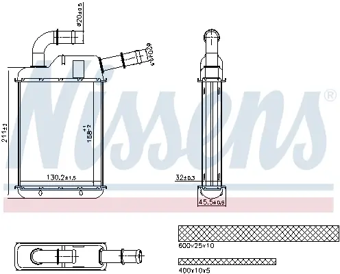 Радіатор опалювача салону VW CARAVELLE (2003) 2.5 TDI NISSENS 707279 (фото 1)