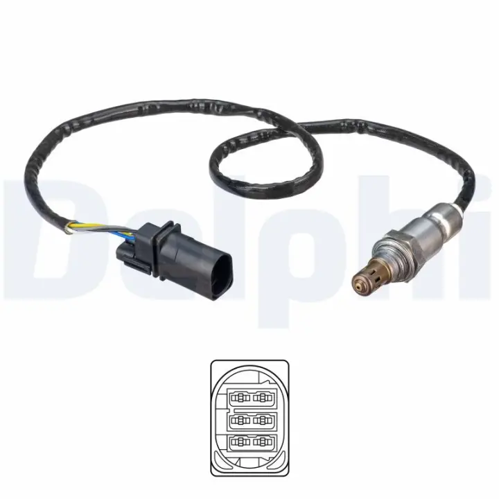 Лямбда-зонд (кількість дротів 5, 500мм) CHEVROLET TRAX OPEL ASTRA J, ASTRA J GTC, MERIVA B, MOKKA / MOKKA X, ZAFIRA C 1.6D 07.13-12.19 Delphi ES21303-12B1 (фото 1)