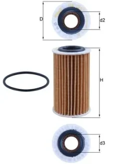 Фільтр масляний Mahle FORD Focus/Transit Connect \'\'1.5EcoBlue \'\'18>> MAHLE / KNECHT OX 1267D
