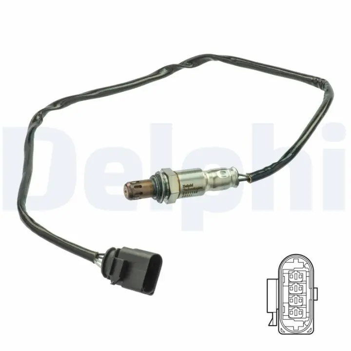 Лямбда-зонд (кількість дротів 4, 720мм) AUDI A3, Q2 SEAT ATECA, LEON, LEON SC, LEON ST SKODA KAROQ, OCTAVIA III, SUPERB III VW GOLF SPORTSVAN VII, GOLF VII, PASSAT ALLTRACK B8 1.0/1.4 11.14- Delphi ES21148-12B1 (фото 1)