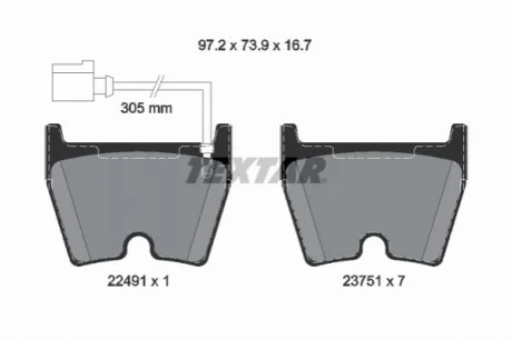 Гальмівні колодки AUDI RS3/RSQ3/TT "F "13>> TEXTAR 2249101