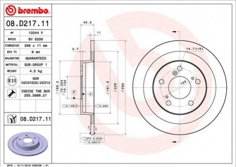 Автозапчастина BREMBO 08.D217.11