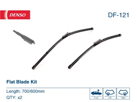 Щітка склоочисника безкаркасна передн (2шт) Flat Blades 700/600мм CITROEN C4, C4 I 11.04-11.14 DENSO DF-121