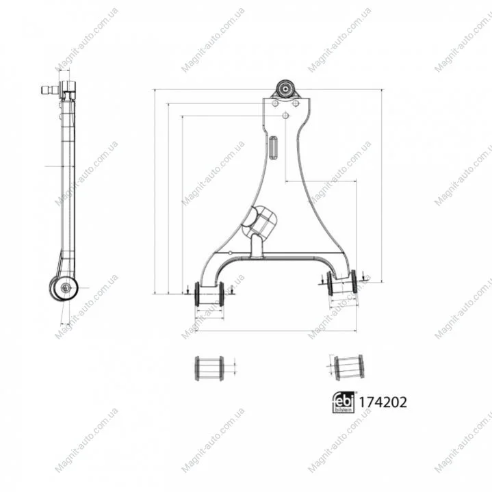 Рычаг подвески передний прав нижн передн 20 мм LEXUS GX TOYOTA 4 RUNNER IV, FJ CRUISER, LAND CRUISER PRADO 2.7-4.7 11.01- FEBI BILSTEIN 174202 (фото 1)