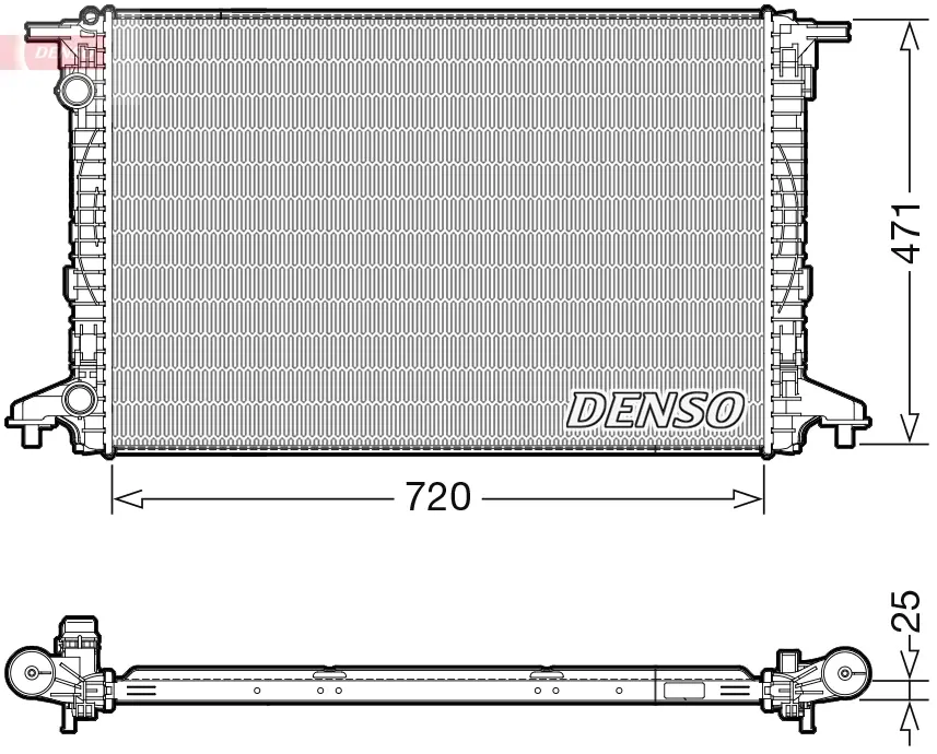 Радиатор Denso AUDI A4/A5/Q5/Q7 "1,4-2,0 "15>> DENSO DRM02043 (фото 1)