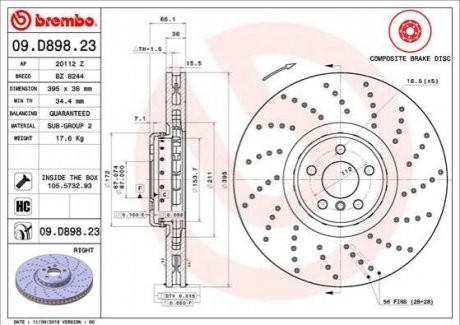 Автозапчастина BREMBO 09.D898.23