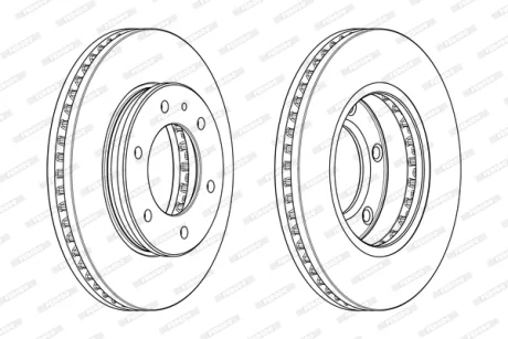 Диск тормозной передний лев/прав FORD RANGER 2.0D-3.2D 04.11- FERODO DDF2462C-1