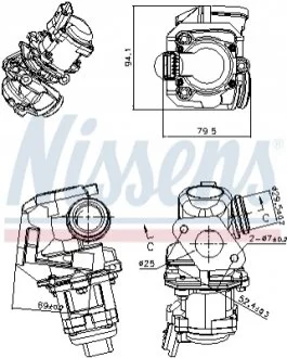 Клапан EGR CITROËN BERLINGO (1997) 1.6 HDI NISSENS 98150