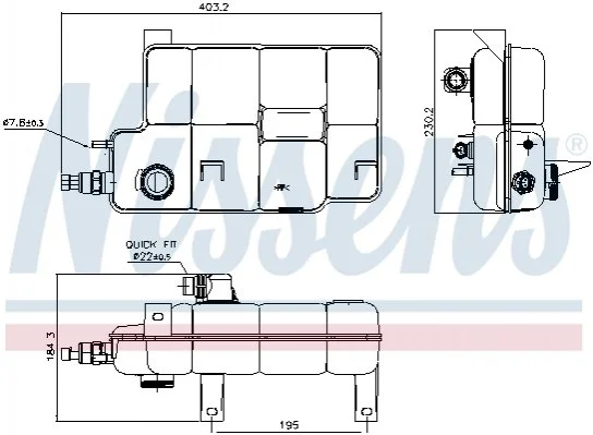 Расширительный бачок, охлаждающая жидкость IVECO DAILY 35C17 (2012) 3.0 NISSENS 996260 (фото 1)