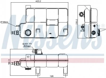 Расширительный бачок, охлаждающая жидкость IVECO DAILY 35C17 (2012) 3.0 NISSENS 996260