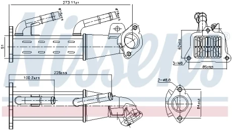 Радіатор рециркуляції ВГ TRANSIT/DEFENDER 2.2-2.4 06-16 NISSENS 989404