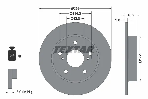 Автозапчастина TEXTAR 92308303 (фото 1)