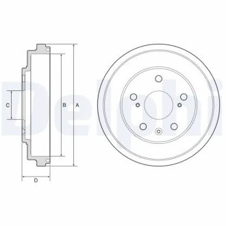 Гальмівний барабан задн. Suzuki SX4 06-15 (D 262mm) (5-отв.) Delphi BF572
