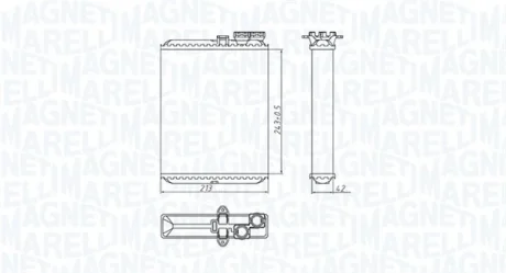 Радіатор пічки VOLVO S60 I, S80 I, V70 I, V70 II, XC70 I, XC90 I 2.0-4.4 04.96-12.14 MAGNETI MARELLI 350218427000