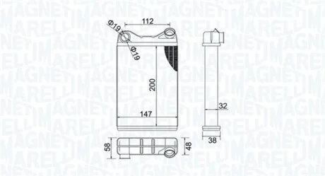 FIAT радіатор опалення Punto 99- MAGNETI MARELLI 350218456000