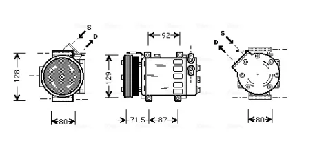 Компресор кондиціонера DACIA LOGAN (2005)/ RENAULT MEGANE (1996) (вир-во AVA) AVA COOLING RTAK281