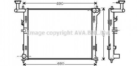Радіатор охолодження двигуна Hyundai Elantra 06-/I30/I30CW 07- (Ava) AVA COOLING HYA2179