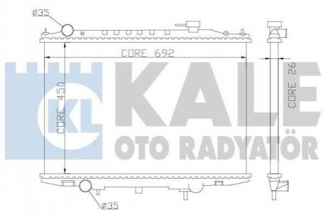 Радиатор охлаждения Nissan NP300 (08-), Pick Up (98-) 2.5D Kale oto radyator 362900 (фото 1)