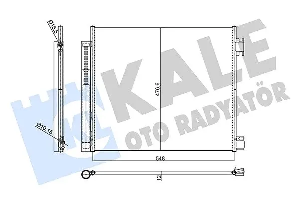Радиатор кондиционера Nissan Qashqai II, X-Trail, Renault Espace V KALE Kale oto radyator 356110 (фото 1)