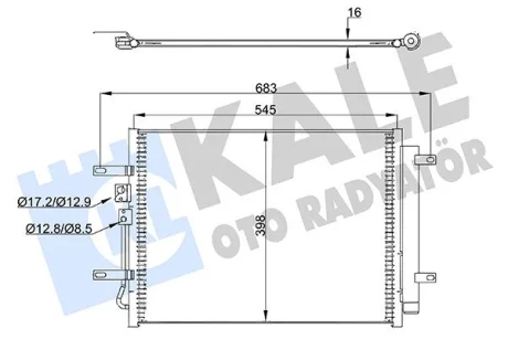 Радиатор кондиционера Hyundai Ioniq, Kia Niro Kale oto radyator 357875 (фото 1)