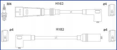 VW Комплект проводів високої напруги TRANSPORTER T4 2.0 90-03 HITACHI 134709