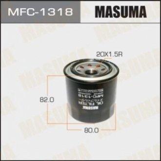 Фильтр масляный Kia, Hyundai, Mazda, MMC, Subaru, (83-) D=78.5mm, H=76mm, M20x1.5 Masuma MFC1318 (фото 1)