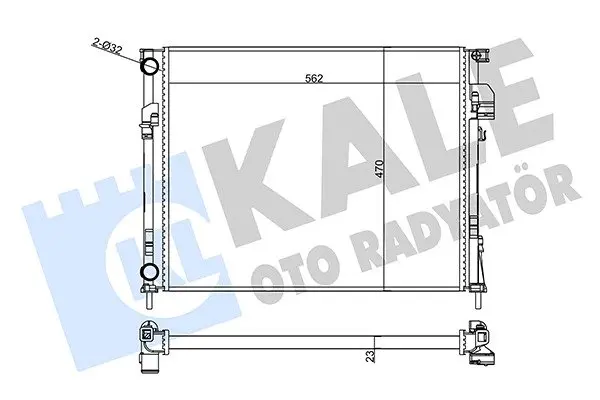 Радиатор охлаждения Renault Trafic II/Opel Vivaro/Nissan Primastar KALE OTO RADYATOR Kale oto radyator 356890 (фото 1)