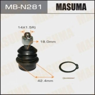 Опора шаровая переднего верхнего рычага Nissan Navara, Pathfinder (05-14) Masuma MBN281