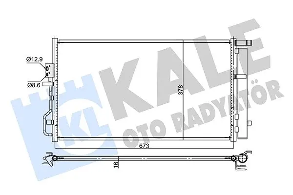 Радіатор кондиціонера Hyundai Tucson (15-)/KIA Sportage (19-) 1.6, 2.0, 2.4 Gdi KALE OTO RADYATOR Kale oto radyator 357750 (фото 1)