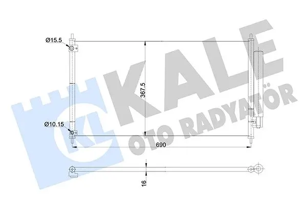 Радіатор кондиціонера Honda Accord IX (12-) 2.4 iVTEC, 3.5 iVTEC KALE OTO RADYATOR Kale oto radyator 345405 (фото 1)
