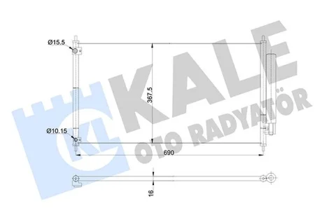 Радіатор кондиціонера Honda Accord IX (12-) 2.4 iVTEC, 3.5 iVTEC KALE OTO RADYATOR Kale oto radyator 345405