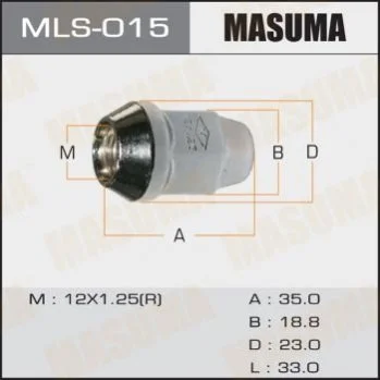 Гайка колеса 12x1.25 / під ключ = 19 мм (MLS-015) MASUMA Masuma MLS015 (фото 1)