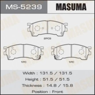 Колодка тормозная передняя Masuma MS5239