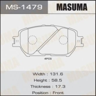 Колодка тормозная передняя Masuma MS1479