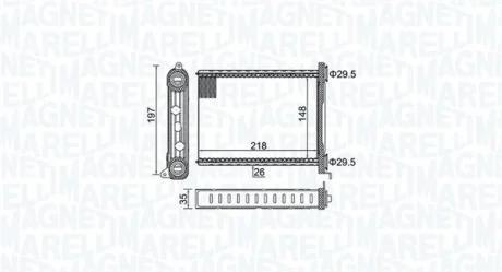 RENAULT радіатор опалення Fluence,Grand Scenic III,Megane III,Trafic III,Opel Vivaro B,Fiat,Nissan NV300 14- MAGNETI MARELLI 350218464000
