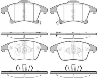 Гальмівні колодки передні з датчиком зносу FORD GALAXY III/MONDEO/S-MAX 1.0-2.5 14- WOKING P13493.22