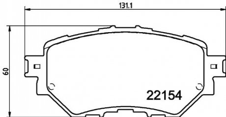 Колодки дискові передні (версії для USA/Mexico) Mazda 3 2013- HELLA 8DB 355 032-091