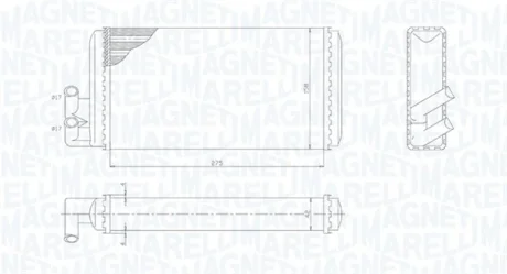 Радіатор пічки AUDI 100 C1, 100 C2, 100 C3, 100 C4, 200 C2, 200 C3, 80 B4, A6 C4, A6 C5, A8 D2, V8 1.6-4.2 09.71-01.05 MAGNETI MARELLI 350218403000