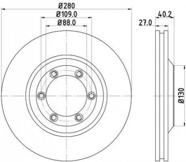 Диск гальмівний Isuzu D-MAX 2.5D 06.12- HELLA 8DD 355 115-231