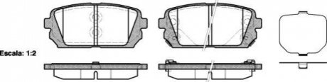 Колодки тормозные дисковые Hyundai ix35, Kia Carens III / задн (P12033.02) WOKIN WOKING P1203302 (фото 1)