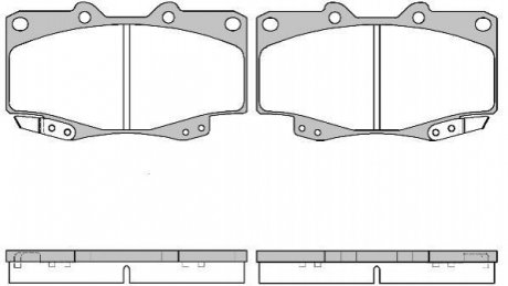 Колодки тормозные дисковые Toyota Hilux 97>05 05>15 / перед (P2153.22) WOKING P215322