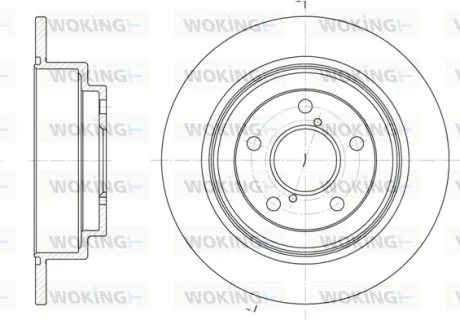 Диск гальмівний задній (кратно 2) (вир-во Remsa) Subaru Forester 02>08 Impreza 00>08 (D6398.00) WOKING D639800
