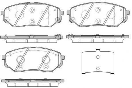 Колодки тормозные дисковые Kia Sorento III 15> / перед (P17613.02) WOKING P1761302 (фото 1)