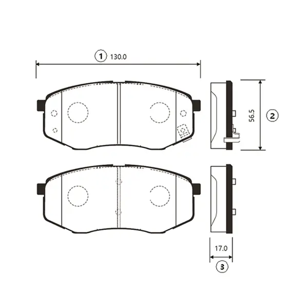 Колодки гальм Hyundai Tucson IX20, IX35 FWD 10 - передн. OLD CKKH-41 (вир-во) CTR GK0495 (фото 1)