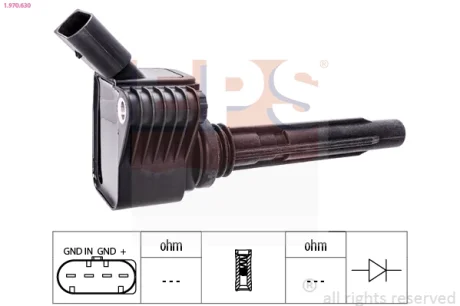 VW Котушка запалювання Audi A1,3,4,5,Q3,Q5,Skoda Octavia,Golf VII 1.8/2.0 TSI/TFSI 12- EPS 1.970.630