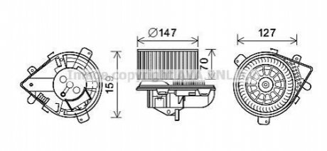 AVA CITROEN вентилятор салону Evasion, Jumpy, Fiat Scudo, Peugeot 806, Expert 95- AVA COOLING PE8393